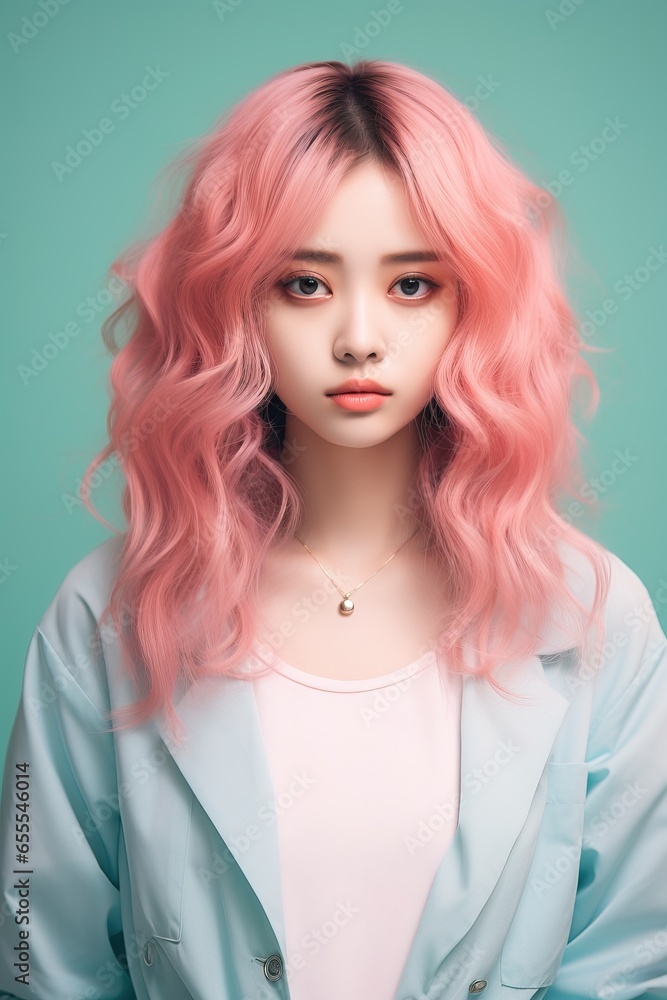 Stylish Half-body Ulzzang Korean Youth in Everyday Pastel Aesthetic Outfit