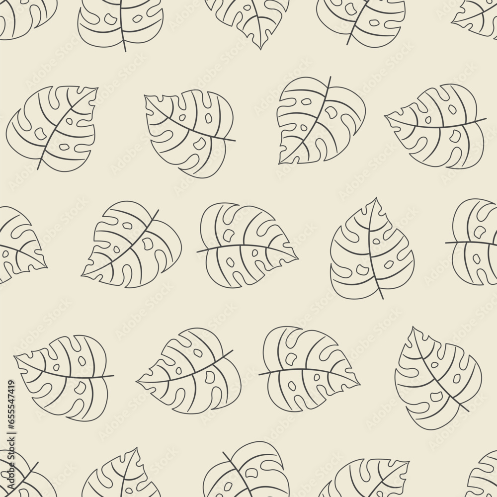 Tropical floral line art seamless pattern. Suitable for backgrounds, wallpapers, fabrics, textiles, wrapping papers, printed materials, and many more. Tropical floral line art seamless pattern. Suitable for backgrounds, wallpapers, fabrics, textiles, wrapping papers, printed materials, and many more.