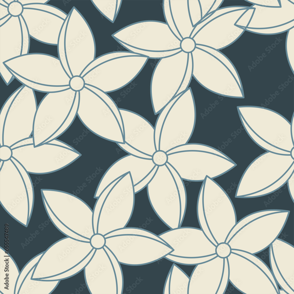 Tropical floral line art seamless pattern. Suitable for backgrounds, wallpapers, fabrics, textiles, wrapping papers, printed materials, and many more. Tropical floral line art seamless pattern. Suitable for backgrounds, wallpapers, fabrics, textiles, wrapping papers, printed materials, and many more.
