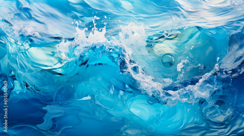 Captivating Ocean Wave: Blue, Aqua, Teal Abstract Water Texture for Web Banner