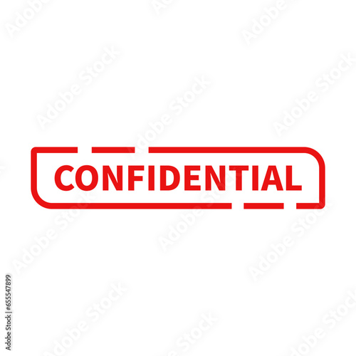 Confidential Stamp In Orange Line Rectangle Shape
