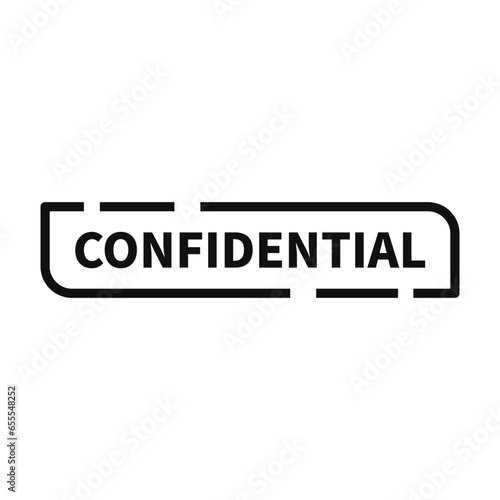 Confidential Stamp In Black Line Rectangle Shape
