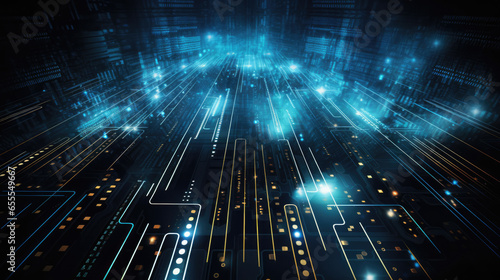 Abstract technology background with binary code representing digital innovation