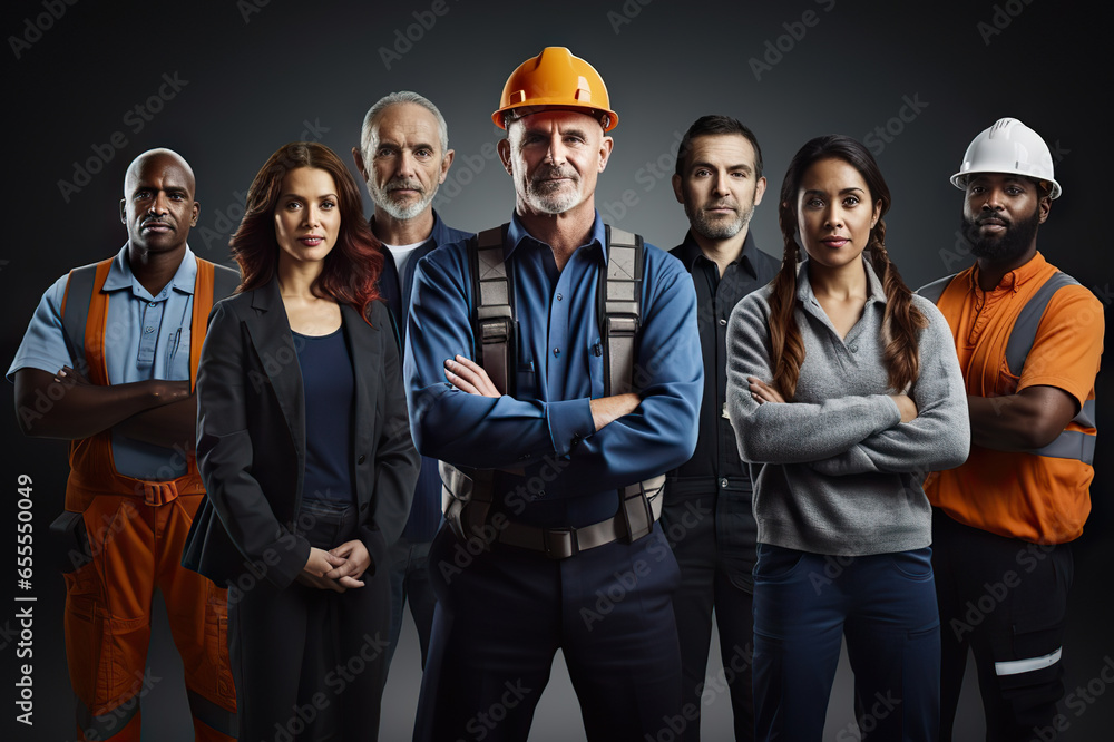 Diverse Workforce Collaboration and Diversity in Occupations. created with Generative AI Diverse Workforce Collaboration and Diversity in Occupations. created with Generative AI