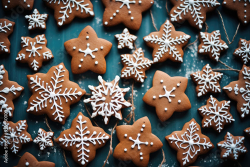 Christmas Gingerbreads cookies background