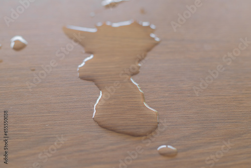 water drops on a wooden surface