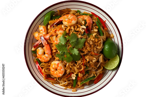 Thai style noodles , Pad thai isolated on transparent background