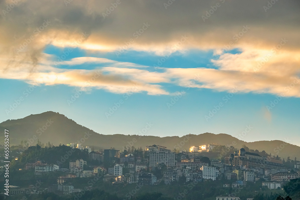 Εκτύπωση καμβά View of Sapa town center, Lao Cai , Vietnam