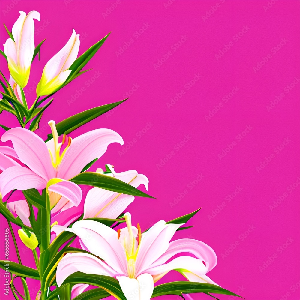 pink lily flowers flower, nature, spring, lily, isolated, pink, plant, white, beauty, flowers, blossom, bouquet, 