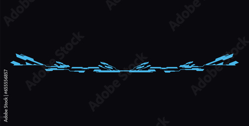 Futuristic HUD header or footer interface element vector illustration.