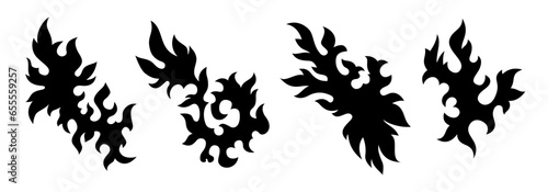 Set of silhouettes of leave...
