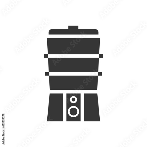 Steamer, double boiler glyph single isolated vector icon