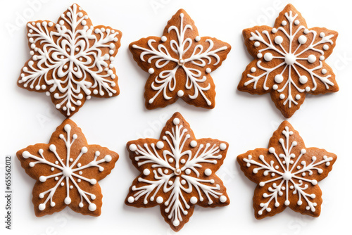 Christmas Gingerbreads cookies on white background
