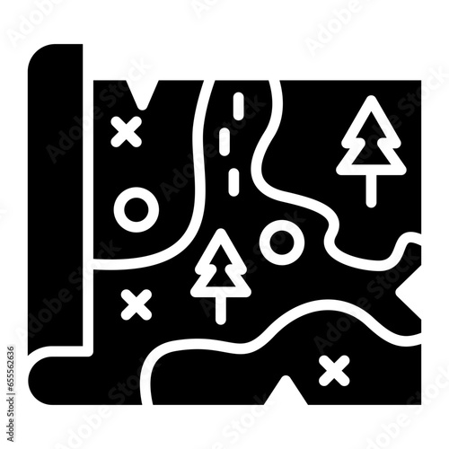 Vector Design Treasure Map Icon Style