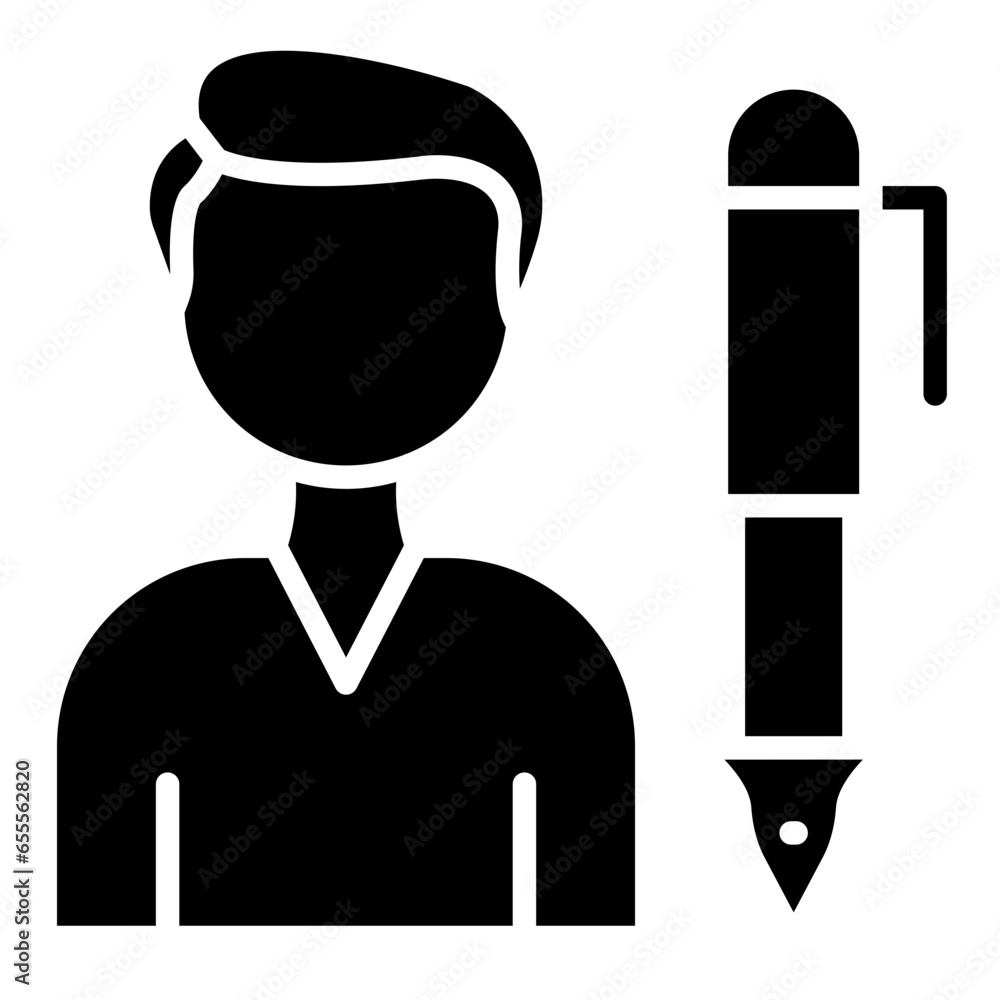 Vector Design Author Male Icon Style Vector Design Author Male Icon Style