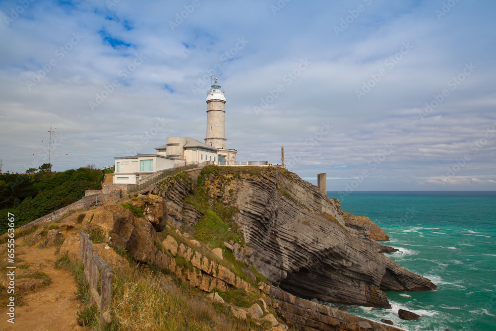 Cape Mayor lighthouse in Santander,Spain