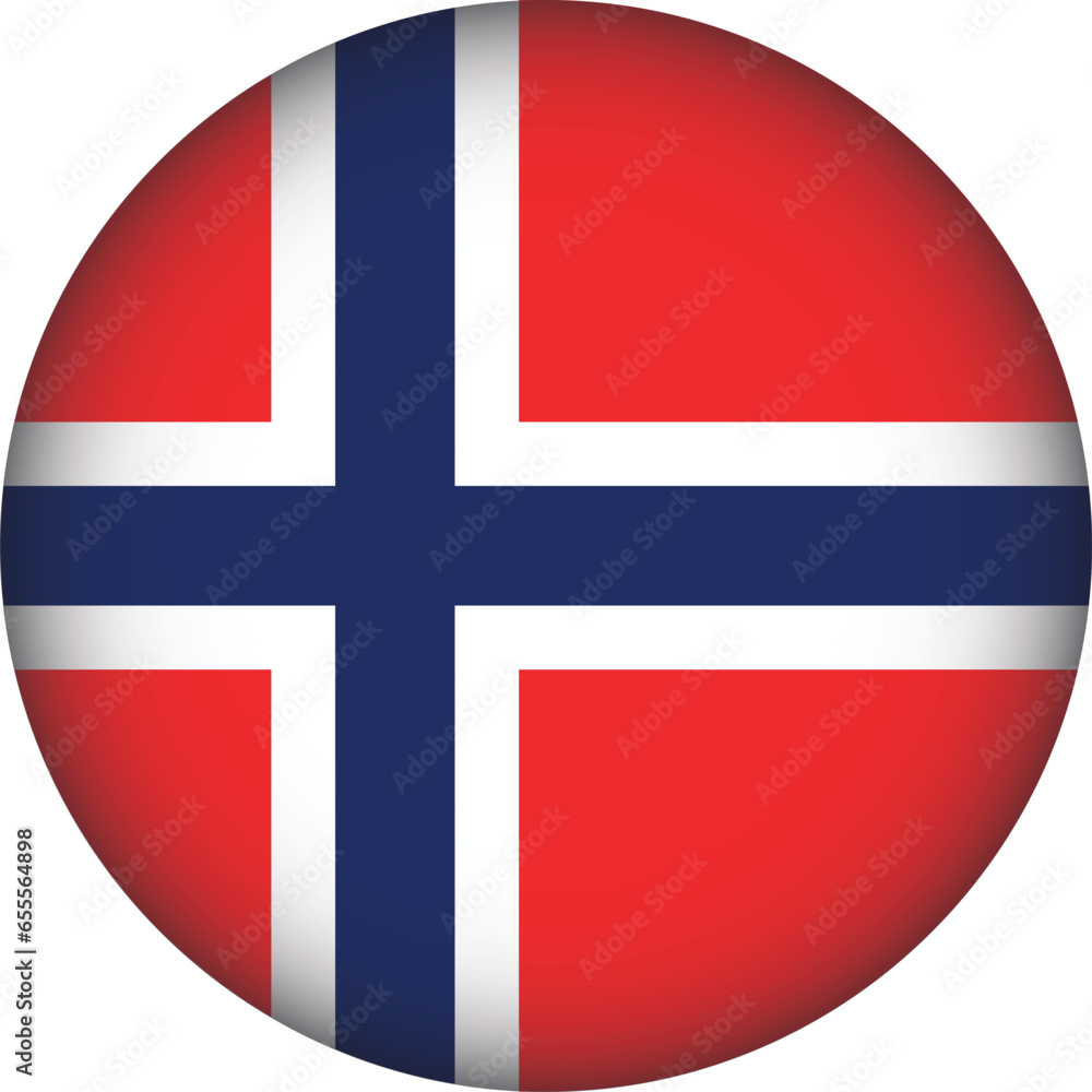 Obraz premium Norway Flag Round Shape