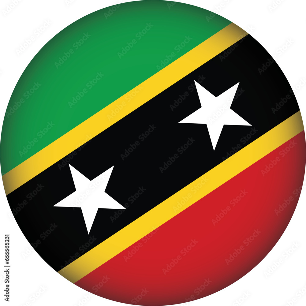 Saint Kitts and Nevis Flag Round Shape Saint Kitts and Nevis Flag Round Shape