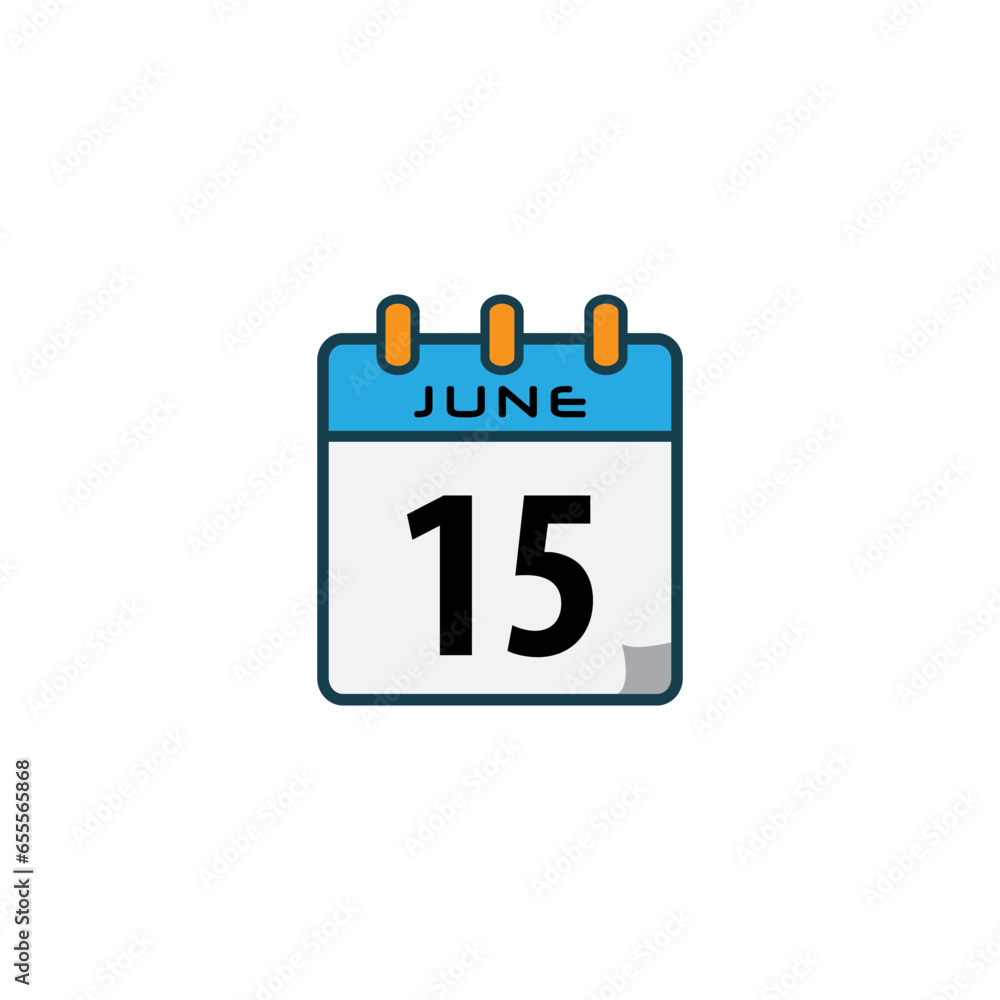 June month date icon vector logo design flat style June month date icon vector logo design flat style