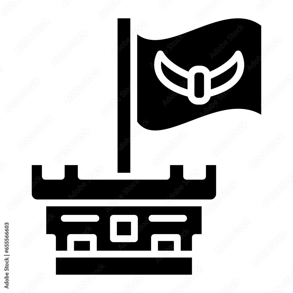Vector Design Castle Flag Icon Style Vector Design Castle Flag Icon Style