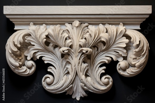 close-up of a corinthian columns capital, decorated with acanthus leaves
