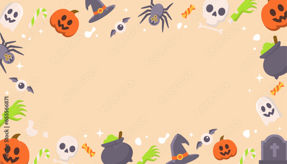 cute halloween background with copy space for text cute halloween background with copy space for text