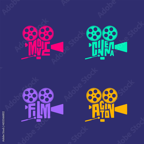 set of camera film icons