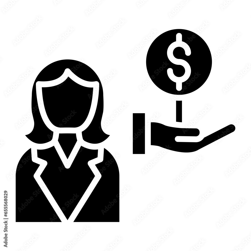 Vector Design Auction Guest Female Icon Style Vector Design Auction Guest Female Icon Style