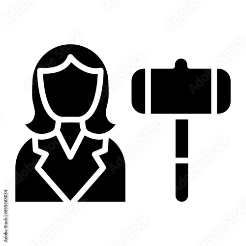 Vector Design Auctioneer Female Icon Style