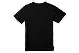 Stylish Black T-shirt Isolated on Transparent Background.