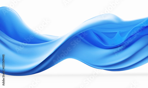 白い背景に青の波型背景素材