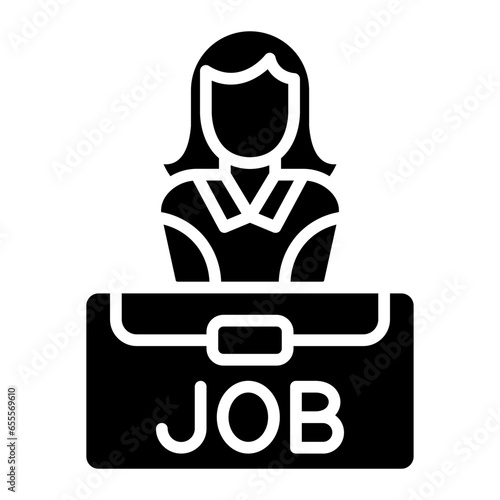 Vector Design Job Candidate Female Icon Style