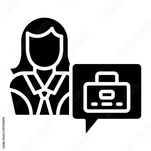 Vector Design Job Seeker Female Icon Style