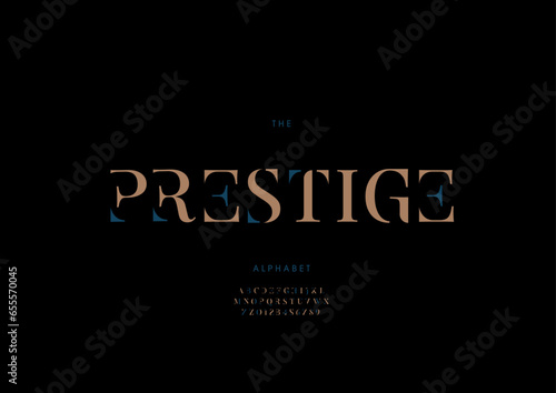 Vector of stylized modern font and alphabet
