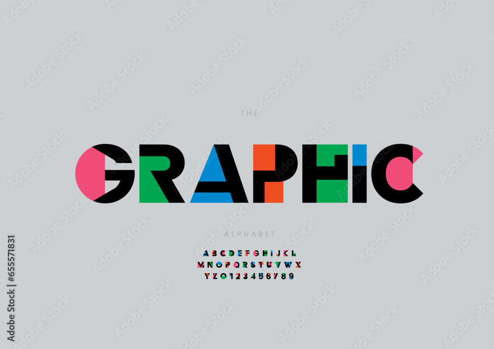 Vector of stylized modern font and alphabet Vector of stylized modern font and alphabet