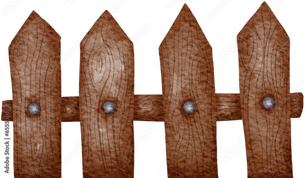 wooden fence watercolor style wooden fence watercolor style