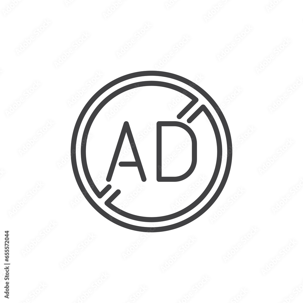 AD blocking line icon