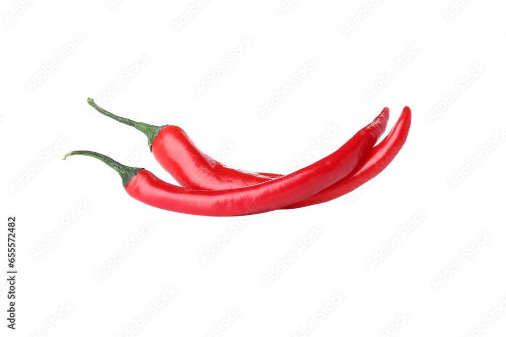PNG, hot chili pepper fruit, isolated on white background. - obrazy, fototapety, plakaty 