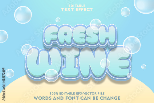 fresh wine editable text effect emboss modern style