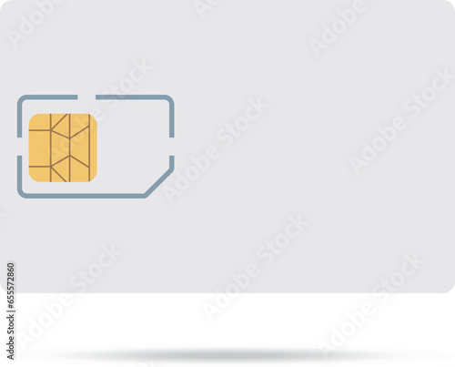 Sim card object realistic vector icon