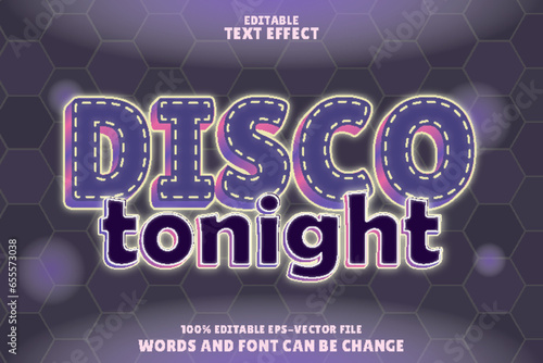 disco tonight editable text effect emboss neon style