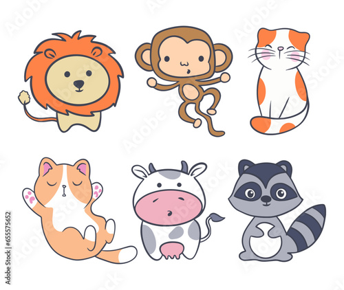 collection of lovely hand-drawn animals