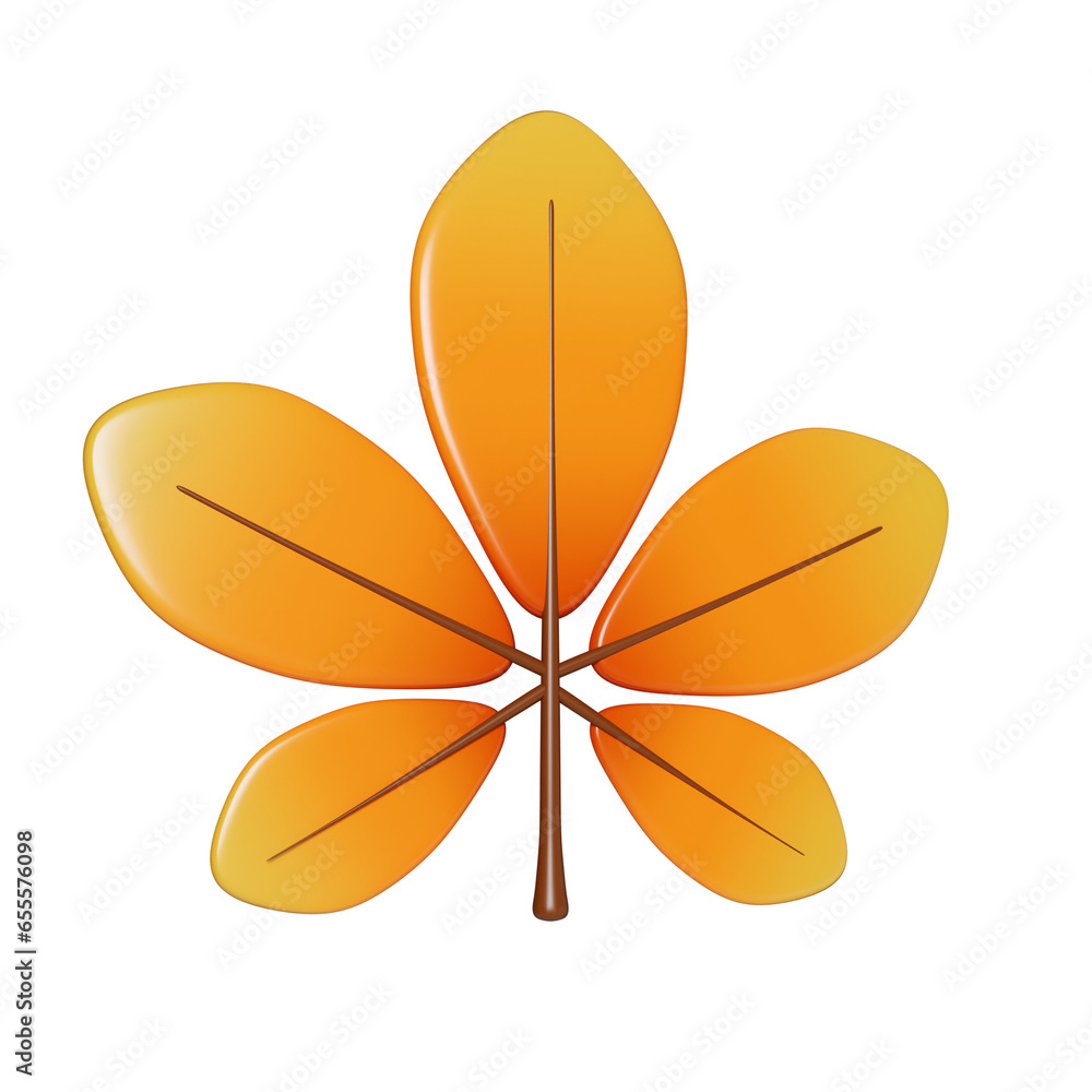 3d Autumn leaf. Golden fall. Season decoration. icon isolated on gray background. 3d rendering illustration. Clipping path. 3d Autumn leaf. Golden fall. Season decoration. icon isolated on gray background. 3d rendering illustration. Clipping path.