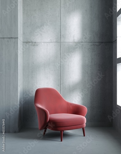 red armchair in a room
