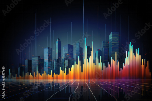 bar chart in the city, progression visualisation, 