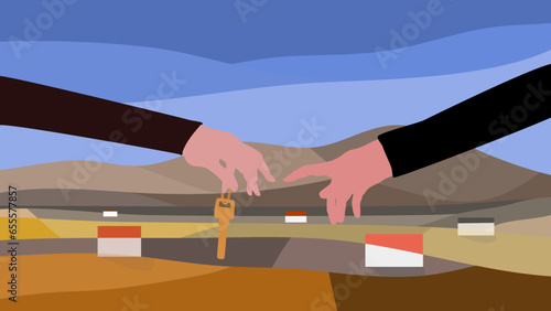 Real estate agent giving house key to the client after signing the real estate contract. Home and real estate trading concept. business art