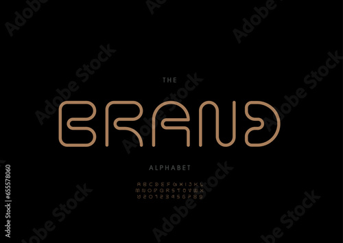 Vector of stylized modern font and alphabet