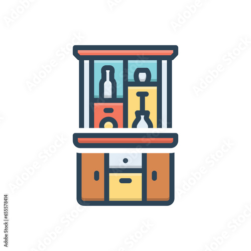 Color illustration icon for cabinet 