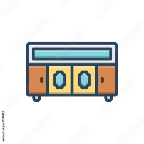 Color illustration icon for cabinet 
