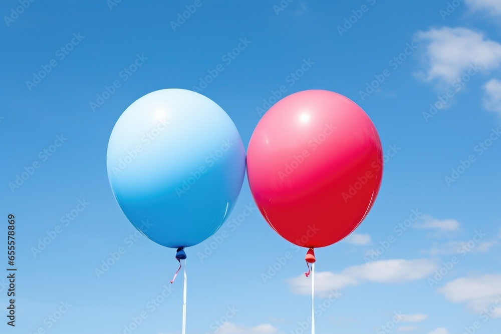 extra large helium balloons against blue sky background